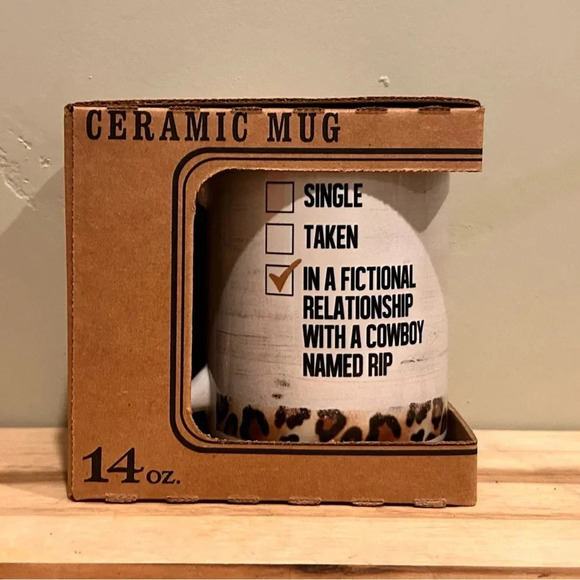 CARSON Other - Ceramic Mug for “YELLOWSTONE” fans. White with cheetah print accents. NWTS!